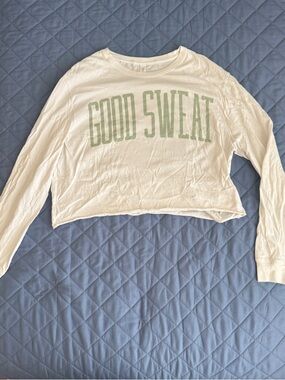 Cropped White Good Sweat Long Sleeve Size L